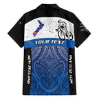 Personalised Cycling New Zealand Family Matching Mermaid Dress and Hawaiian Shirt Aotearoa Map Fern Maori Pattern