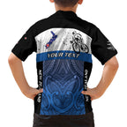 Personalised Cycling New Zealand Family Matching Summer Maxi Dress and Hawaiian Shirt Aotearoa Map Fern Maori Pattern