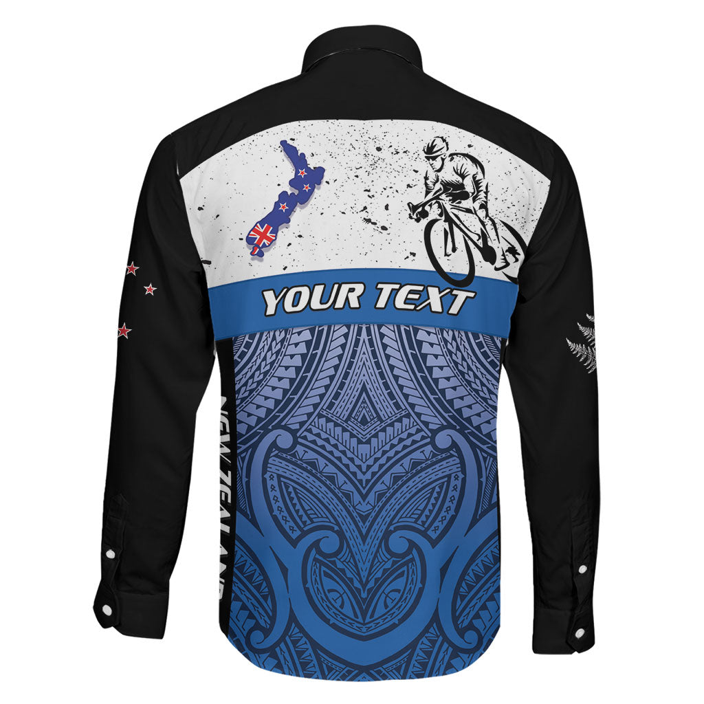 Personalised Cycling New Zealand Family Matching Summer Maxi Dress and Hawaiian Shirt Aotearoa Map Fern Maori Pattern