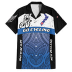 Personalised Cycling New Zealand Family Matching Tank Maxi Dress and Hawaiian Shirt Aotearoa Map Fern Maori Pattern