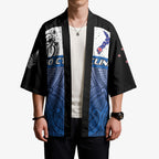 Personalised Cycling New Zealand Kimono Aotearoa Map Fern Maori Pattern