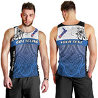 Personalised Cycling New Zealand Men Tank Top Aotearoa Map Fern Maori Pattern