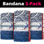 Personalised Cycling New Zealand Neck Gaiter Aotearoa Map Fern Maori Pattern