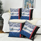 Personalised Cycling New Zealand Pillow Cover Aotearoa Map Fern Maori Pattern