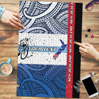 Personalised Cycling New Zealand Puzzle Aotearoa Map Fern Maori Pattern