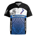 Personalised Cycling New Zealand Rugby Jersey Aotearoa Map Fern Maori Pattern