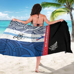 Personalised Cycling New Zealand Sarong Aotearoa Map Fern Maori Pattern