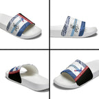 Personalised Cycling New Zealand Slide Sandals Aotearoa Map Fern Maori Pattern