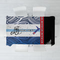 Personalised Cycling New Zealand Tablecloth Aotearoa Map Fern Maori Pattern
