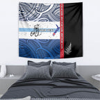 Personalised Cycling New Zealand Tapestry Aotearoa Map Fern Maori Pattern