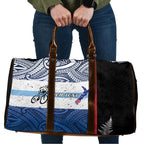 Personalised Cycling New Zealand Travel Bag Aotearoa Map Fern Maori Pattern