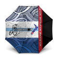 Personalised Cycling New Zealand Umbrella Aotearoa Map Fern Maori Pattern