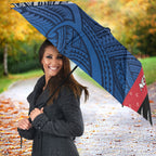 Personalised Cycling New Zealand Umbrella Aotearoa Map Fern Maori Pattern