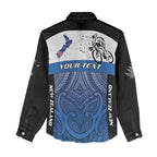 Personalised Cycling New Zealand Women Casual Shirt Aotearoa Map Fern Maori Pattern