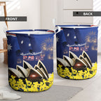 Australia National Flag Day Laundry Basket Golden Wattle Sydney Opera House Flag Color