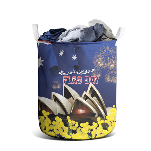 Australia National Flag Day Laundry Basket Golden Wattle Sydney Opera House Flag Color