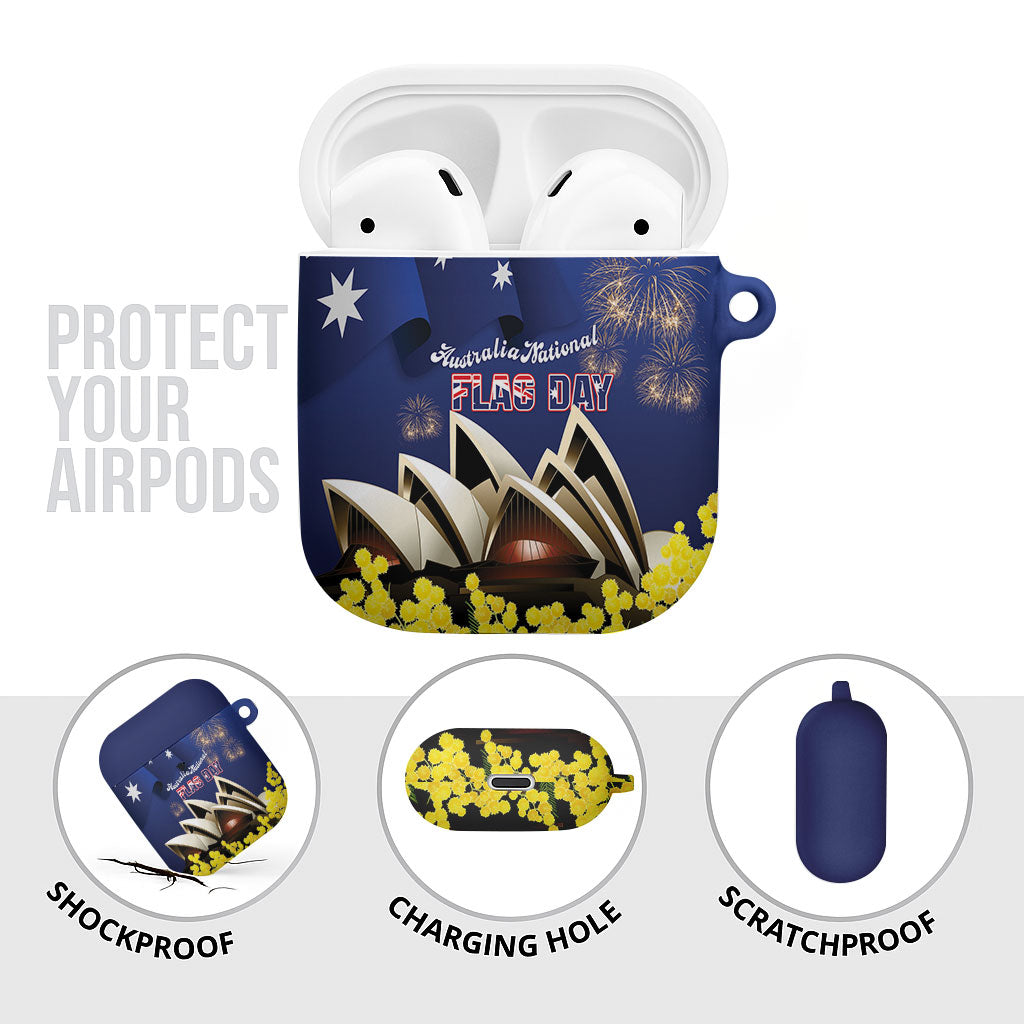 Australia National Flag Day AirPods Case Golden Wattle Sydney Opera House Flag Color