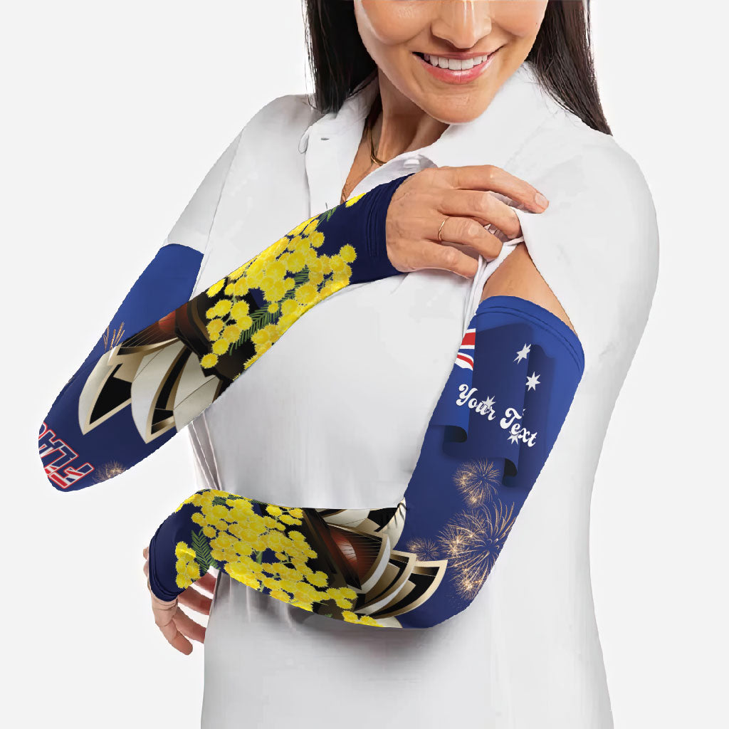 Personalised Australia National Flag Day Arm Sleeves Golden Wattle Sydney Opera House Flag Color