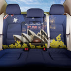 Australia National Flag Day Back Car Seat Cover Golden Wattle Sydney Opera House Flag Color