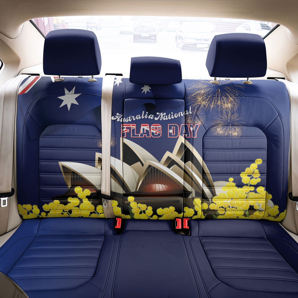 Australia National Flag Day Back Car Seat Cover Golden Wattle Sydney Opera House Flag Color