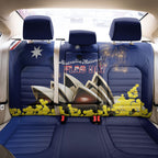 Australia National Flag Day Back Car Seat Cover Golden Wattle Sydney Opera House Flag Color