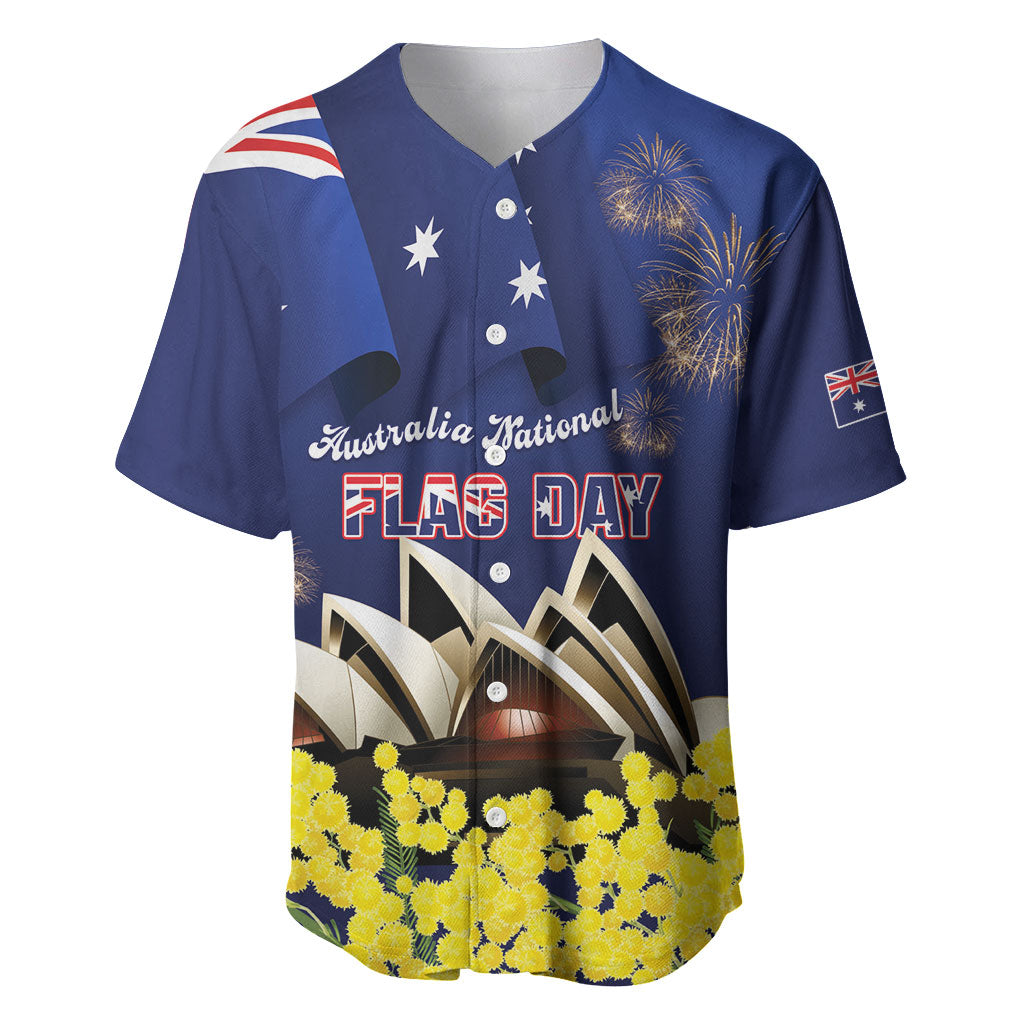 Personalised Australia National Flag Day Baseball Jersey Golden Wattle Sydney Opera House Flag Color