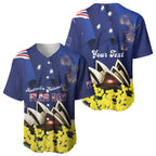 Personalised Australia National Flag Day Baseball Jersey Golden Wattle Sydney Opera House Flag Color