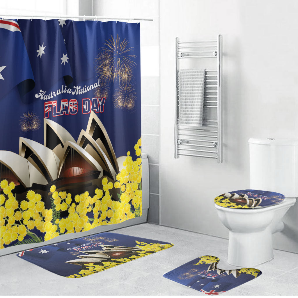 Australia National Flag Day Bathroom Set Golden Wattle Sydney Opera House Flag Color