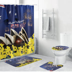 Australia National Flag Day Bathroom Set Golden Wattle Sydney Opera House Flag Color