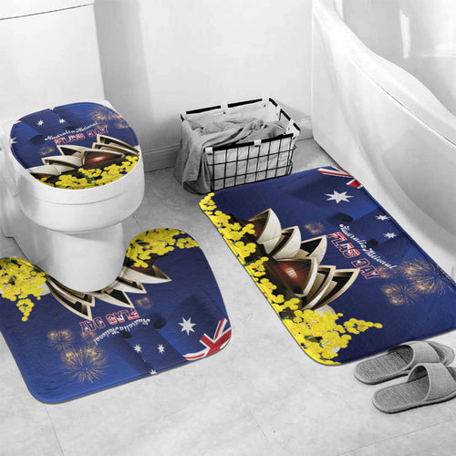 Australia National Flag Day Bathroom Set Golden Wattle Sydney Opera House Flag Color