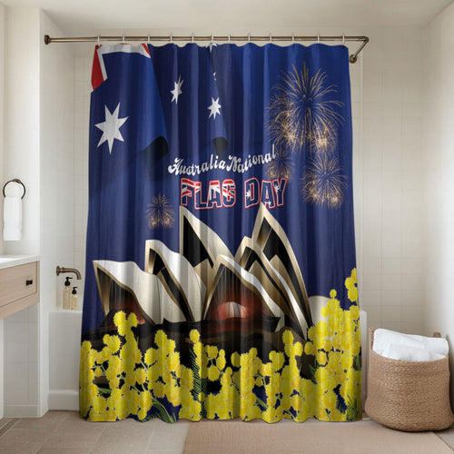 Australia National Flag Day Bathroom Set Golden Wattle Sydney Opera House Flag Color