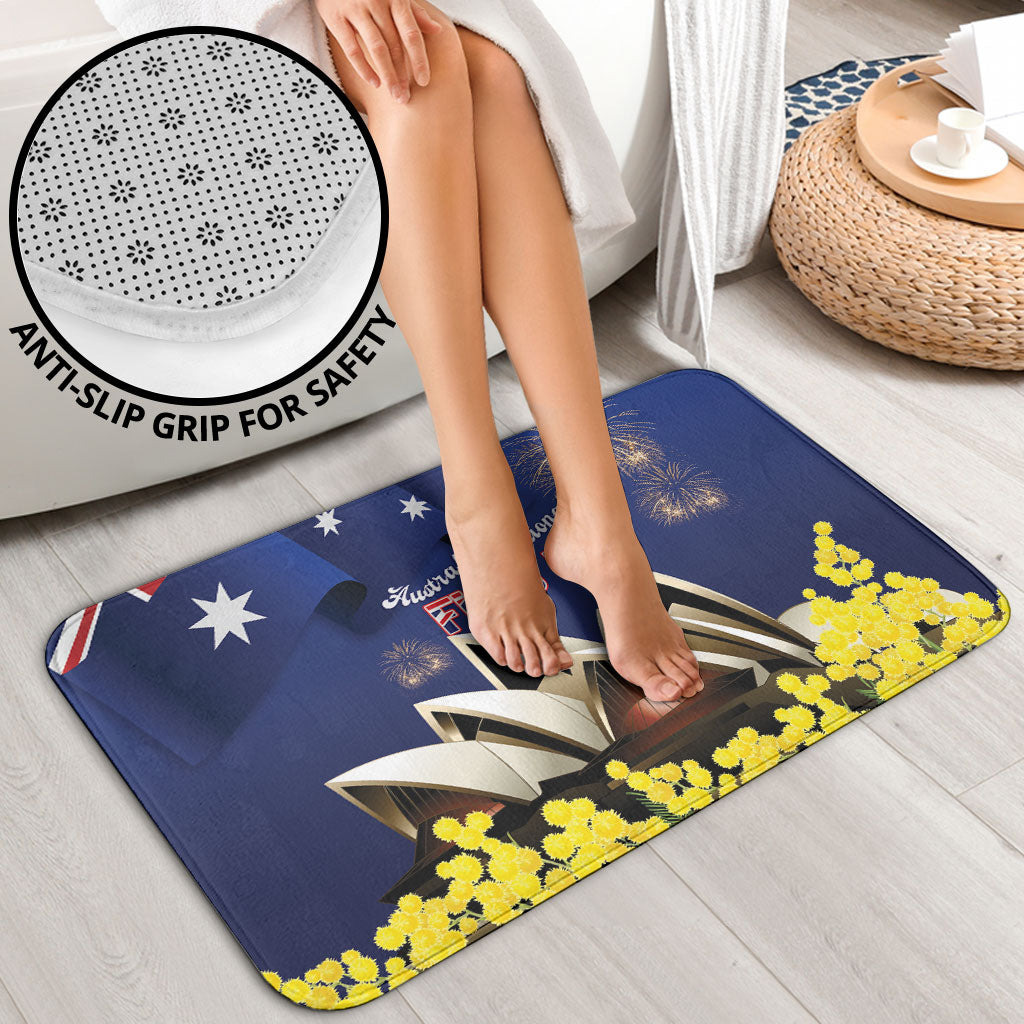 Australia National Flag Day Bathroom Set Golden Wattle Sydney Opera House Flag Color