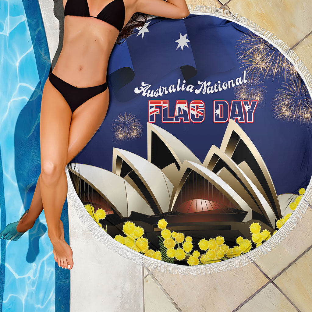 Australia National Flag Day Beach Blanket Golden Wattle Sydney Opera House Flag Color
