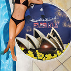 Australia National Flag Day Beach Blanket Golden Wattle Sydney Opera House Flag Color