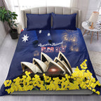 Australia National Flag Day Bedding Set Golden Wattle Sydney Opera House Flag Color