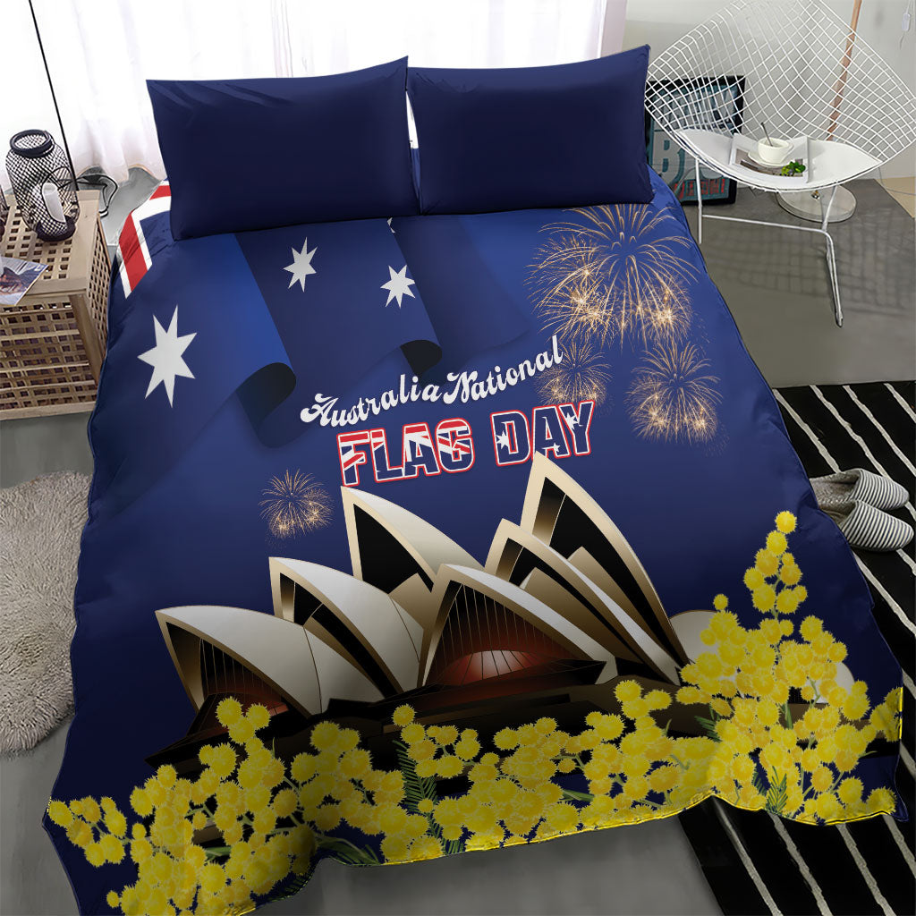 Australia National Flag Day Bedding Set Golden Wattle Sydney Opera House Flag Color