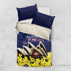 Australia National Flag Day Bedding Set Golden Wattle Sydney Opera House Flag Color