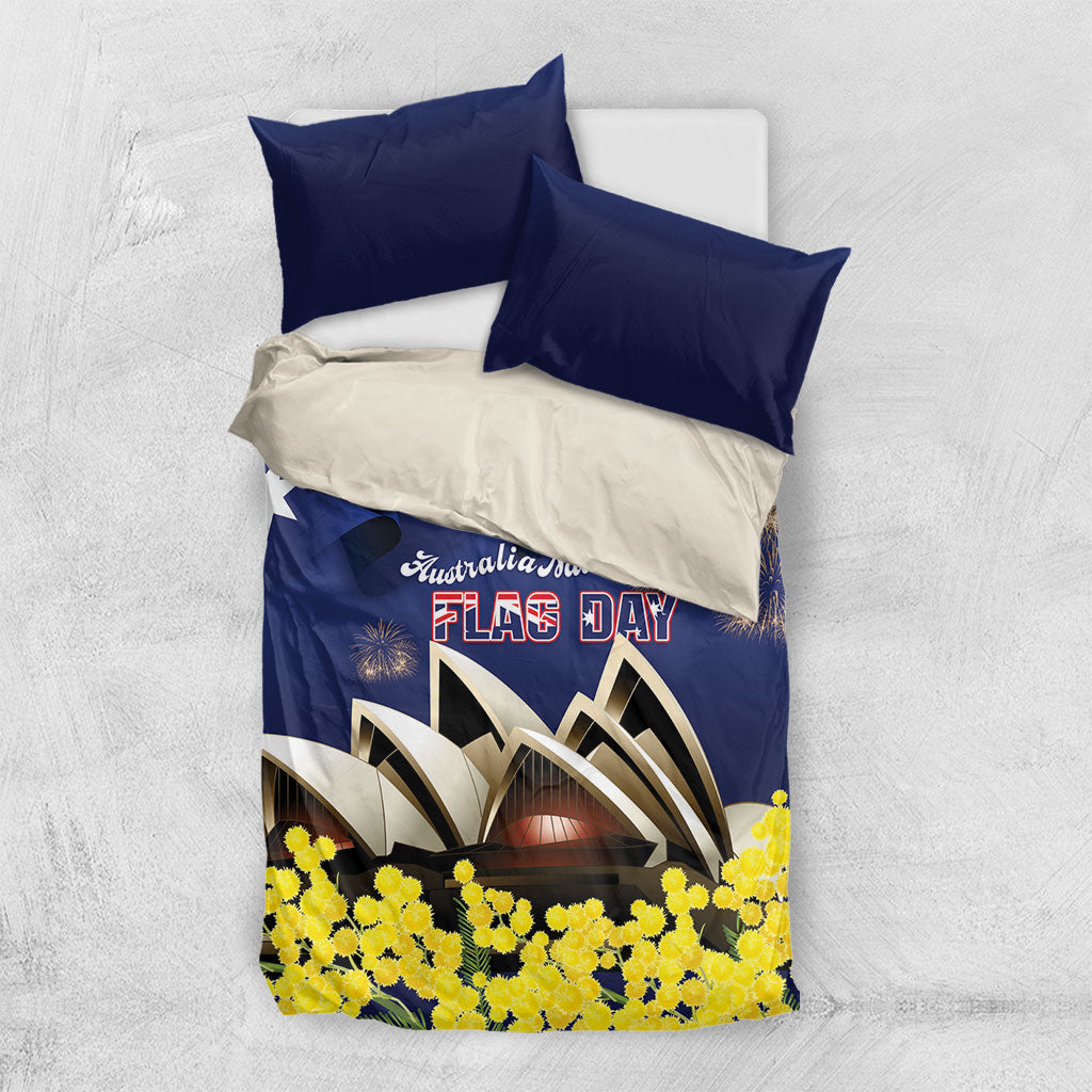 Australia National Flag Day Bedding Set Golden Wattle Sydney Opera House Flag Color