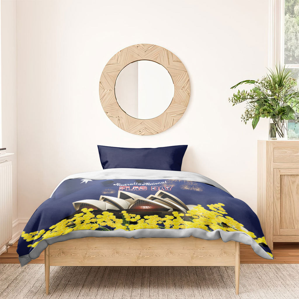 Australia National Flag Day Bedding Set Golden Wattle Sydney Opera House Flag Color