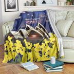Australia National Flag Day Blanket Golden Wattle Sydney Opera House Flag Color