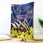 Australia National Flag Day Blanket Golden Wattle Sydney Opera House Flag Color