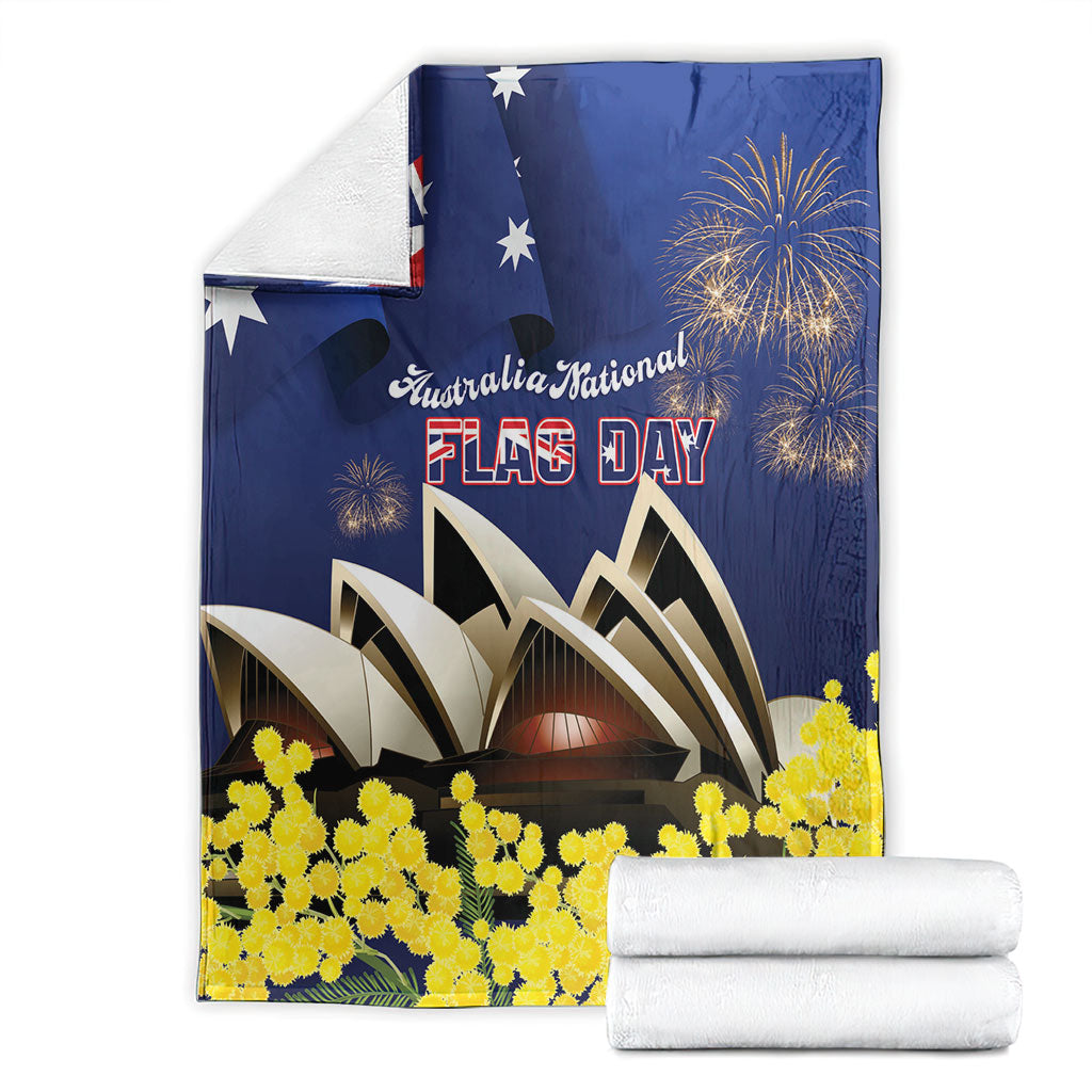 Australia National Flag Day Blanket Golden Wattle Sydney Opera House Flag Color