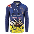 Personalised Australia National Flag Day Button Sweatshirt Golden Wattle Sydney Opera House Flag Color