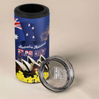 Personalised Australia National Flag Day 4 in 1 Can Cooler Tumbler Golden Wattle Sydney Opera House Flag Color