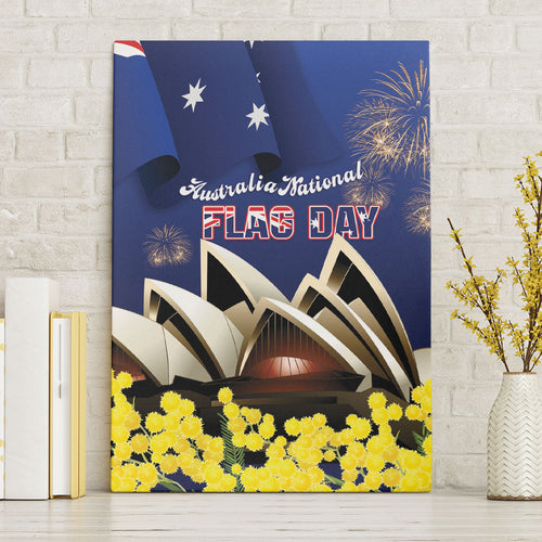Australia National Flag Day Canvas Wall Art Golden Wattle Sydney Opera House Flag Color