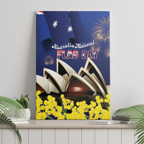 Australia National Flag Day Canvas Wall Art Golden Wattle Sydney Opera House Flag Color