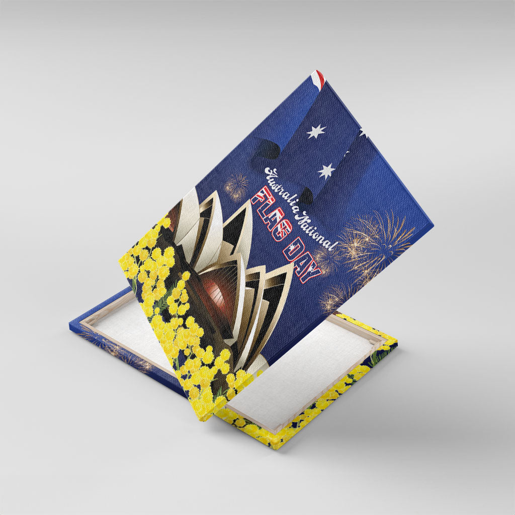 Australia National Flag Day Canvas Wall Art Golden Wattle Sydney Opera House Flag Color