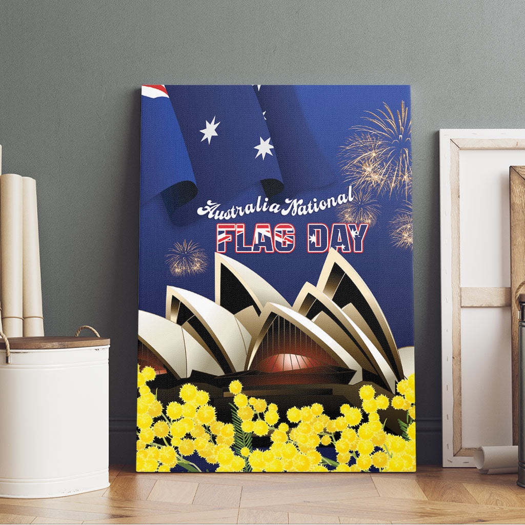 Australia National Flag Day Canvas Wall Art Golden Wattle Sydney Opera House Flag Color