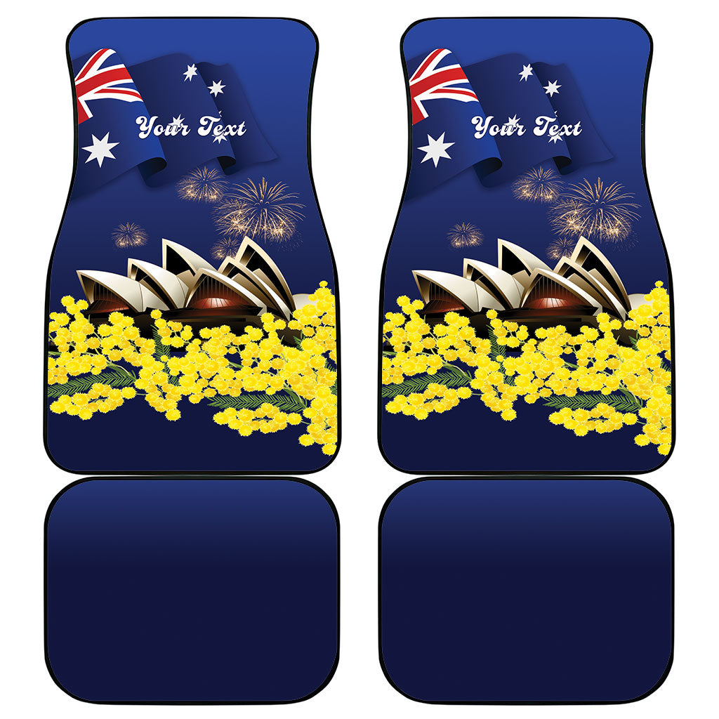 Personalised Australia National Flag Day Car Mats Golden Wattle Sydney Opera House Flag Color