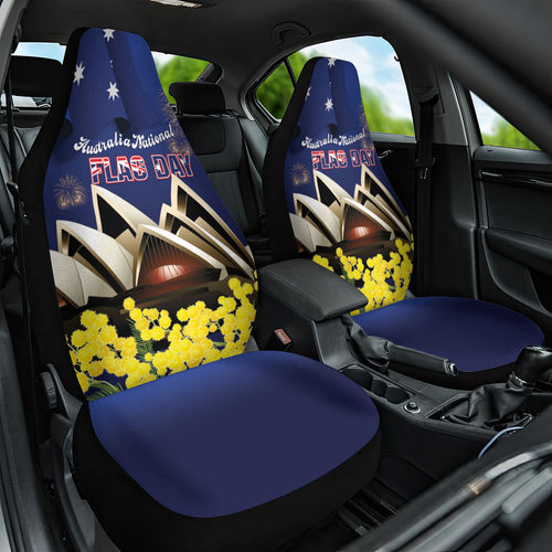 Australia National Flag Day Car Seat Cover Golden Wattle Sydney Opera House Flag Color